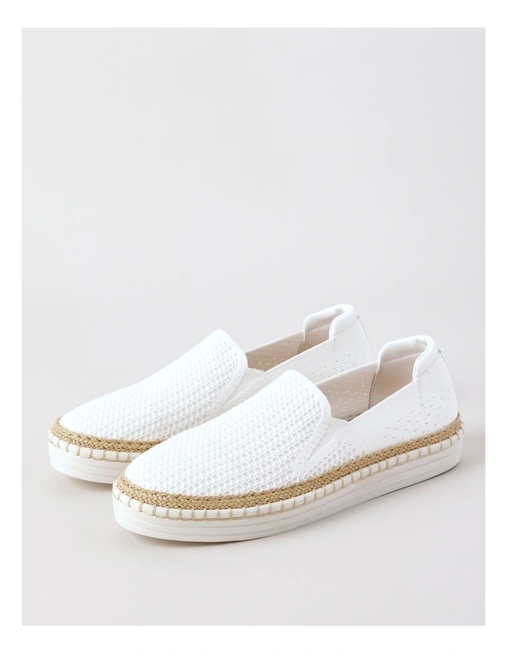 Queena Flat Shoe in White image 3