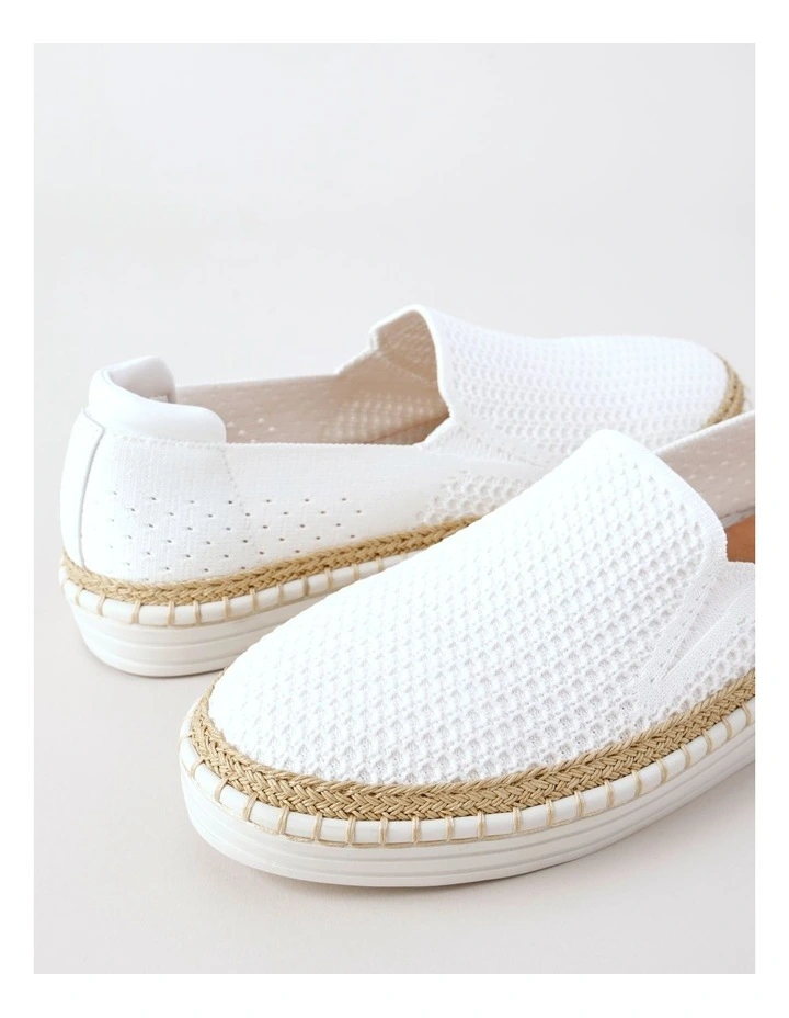 Queena Flat Shoe in White image 4