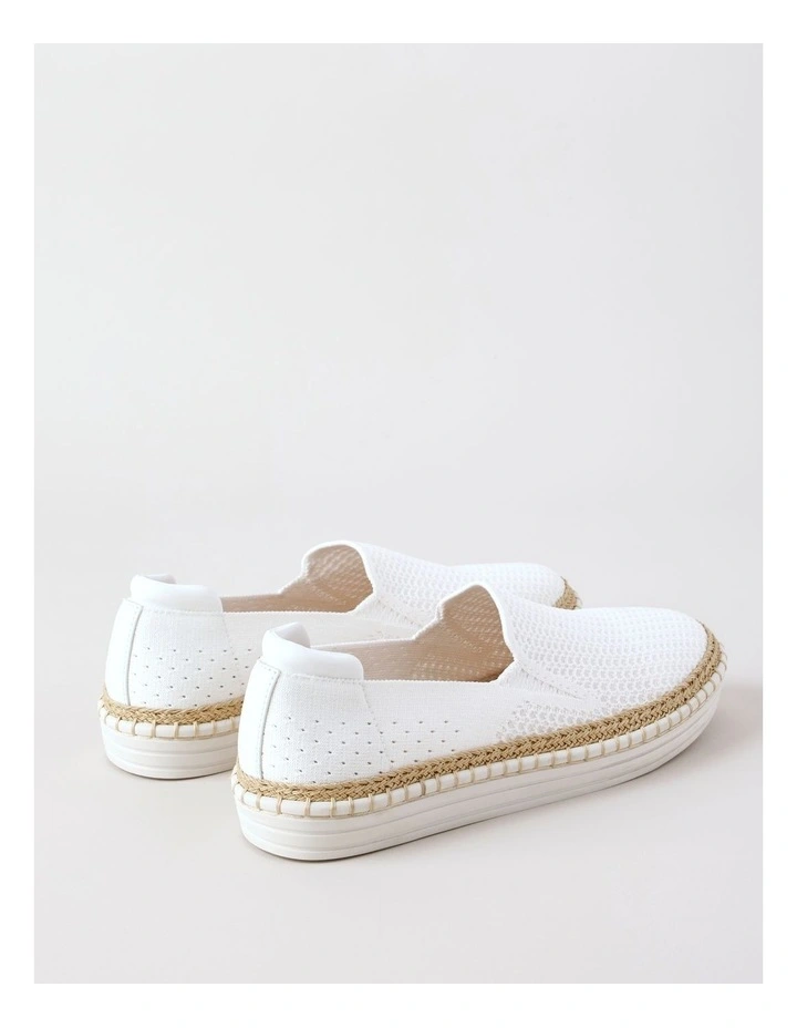 Queena Flat Shoe in White image 5