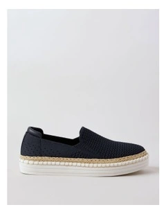 Queena Flat Shoe in Navy