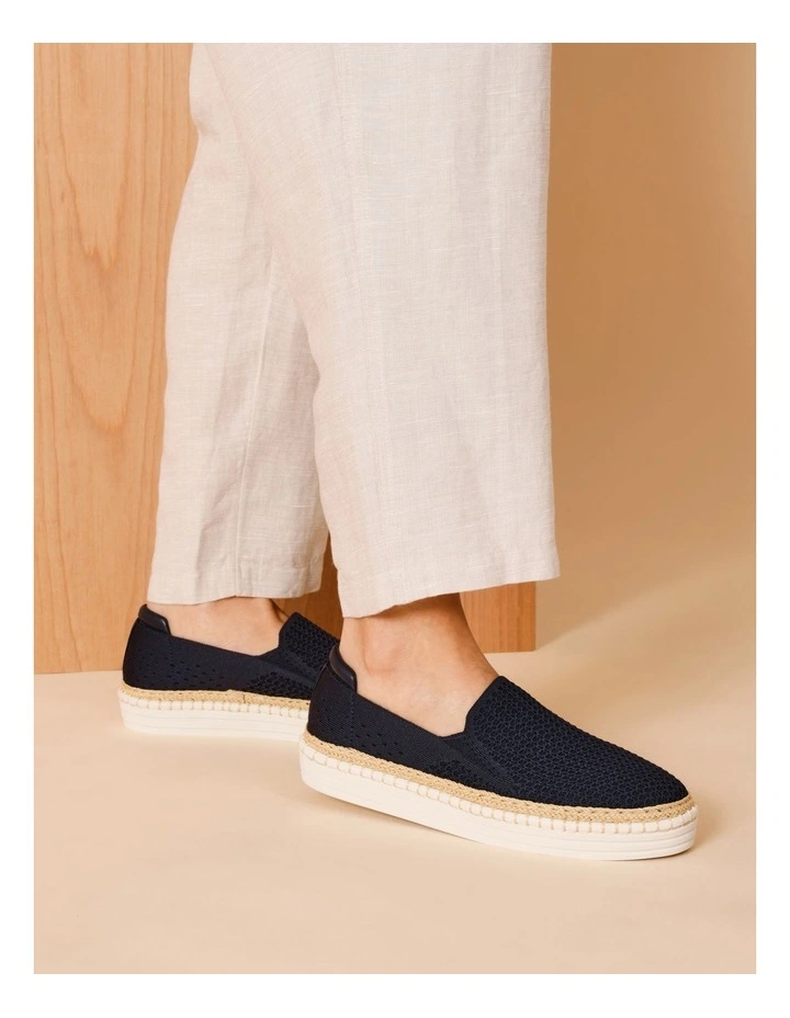 Queena Flat Shoe in Navy image 2