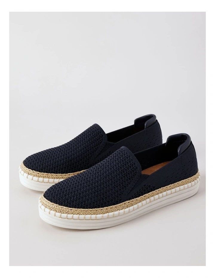 Queena Flat Shoe in Navy image 3