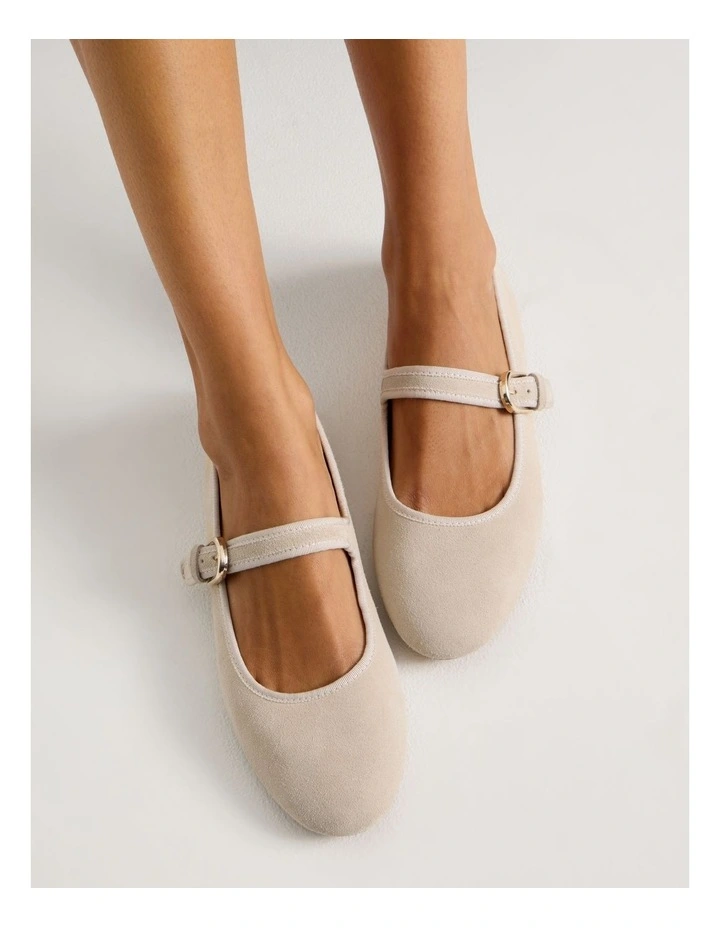 Trudy Flat Shoes in Sand Suede image 2