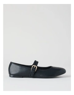 Trudy Flat Shoes in Black Leather