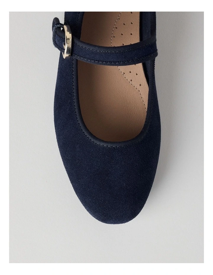 Trudy Flat Shoes in Navy Suede image 5