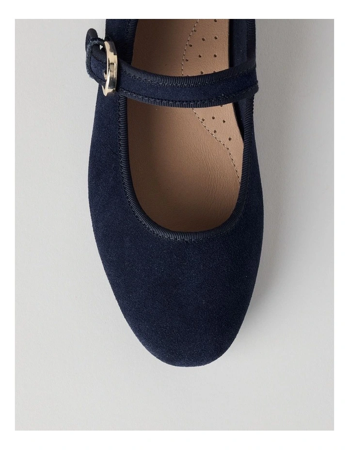 Trudy Flat Shoes in Navy Suede image 6