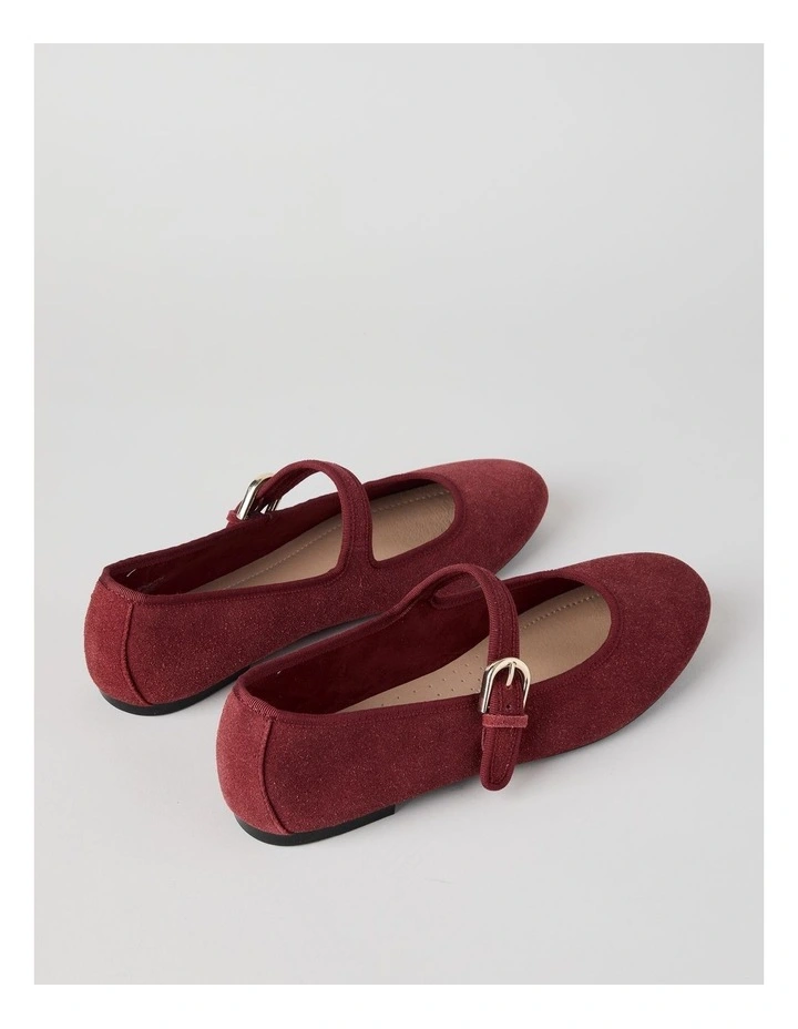Trudy Flat Shoes in Red Suede image 3