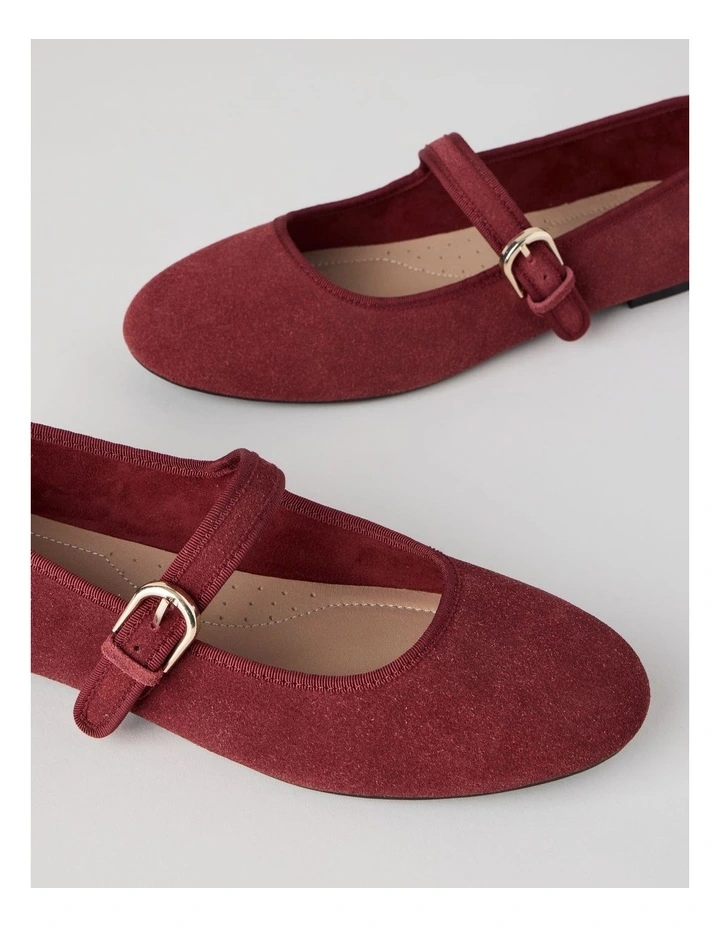 Trudy Flat Shoes in Red Suede image 5