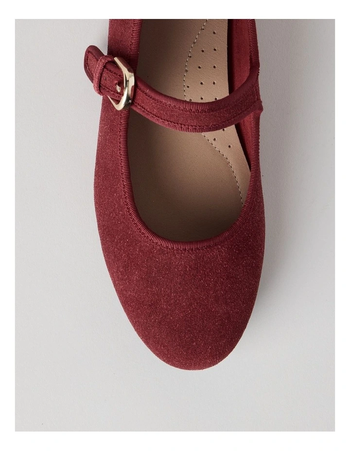 Trudy Flat Shoes in Red Suede image 5