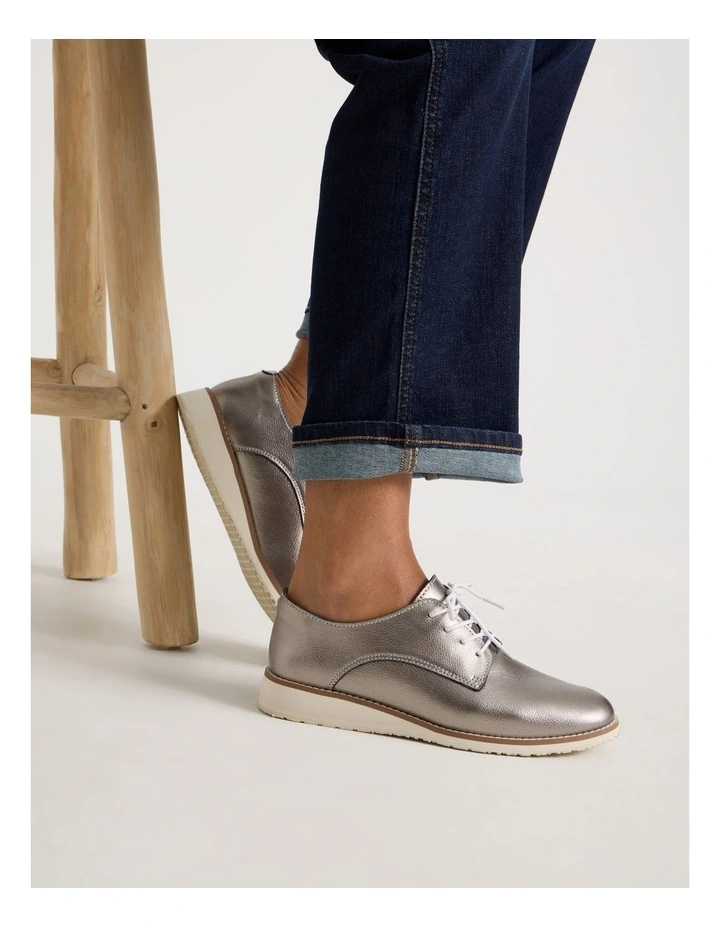 Rome Flat Shoes in Pewter image 2