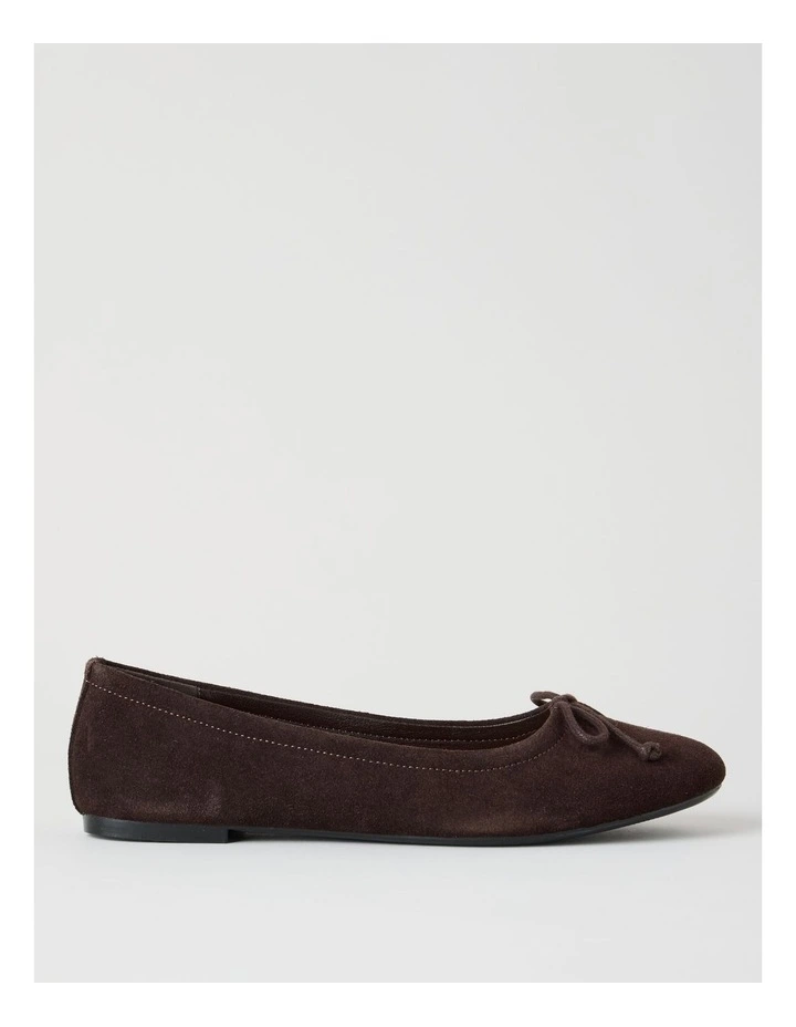 Cindy Flat Shoes in Chocolate Suede image 1