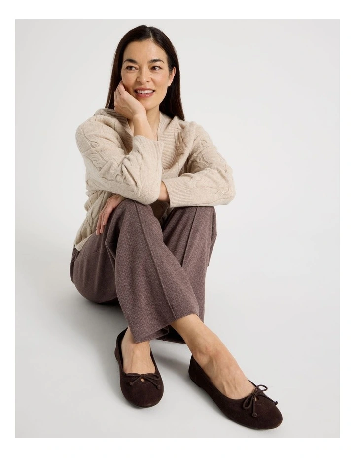 Cindy Flat Shoes in Chocolate Suede image 4