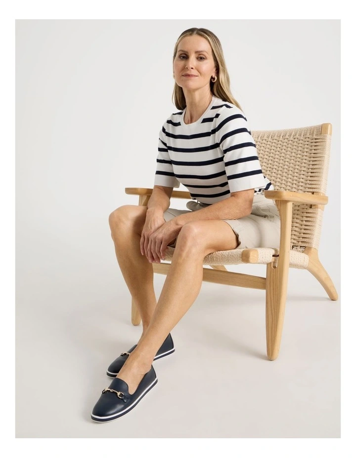 Lorne Flat Shoes in Navy image 2
