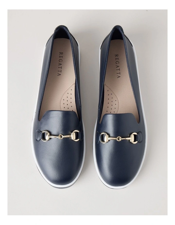 Lorne Flat Shoes in Navy image 3