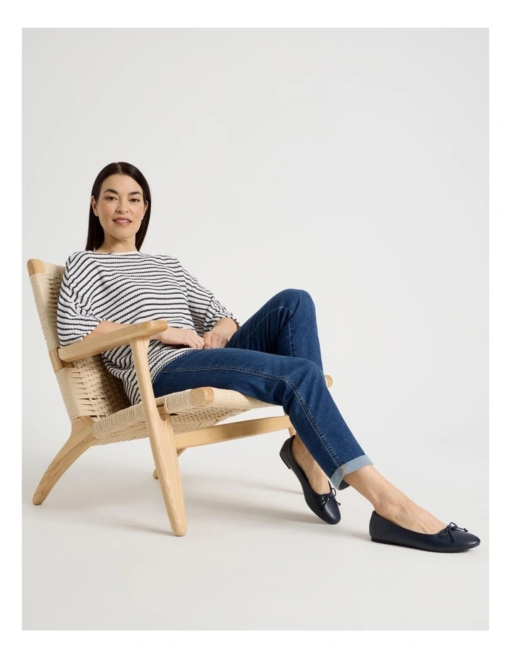 Cindy Flat Shoes in Navy image 2
