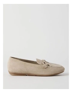 Avery Flat Shoes in Taupe Suede