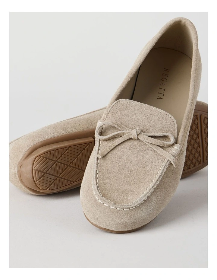 Avery Flat Shoes in Taupe Suede image 6