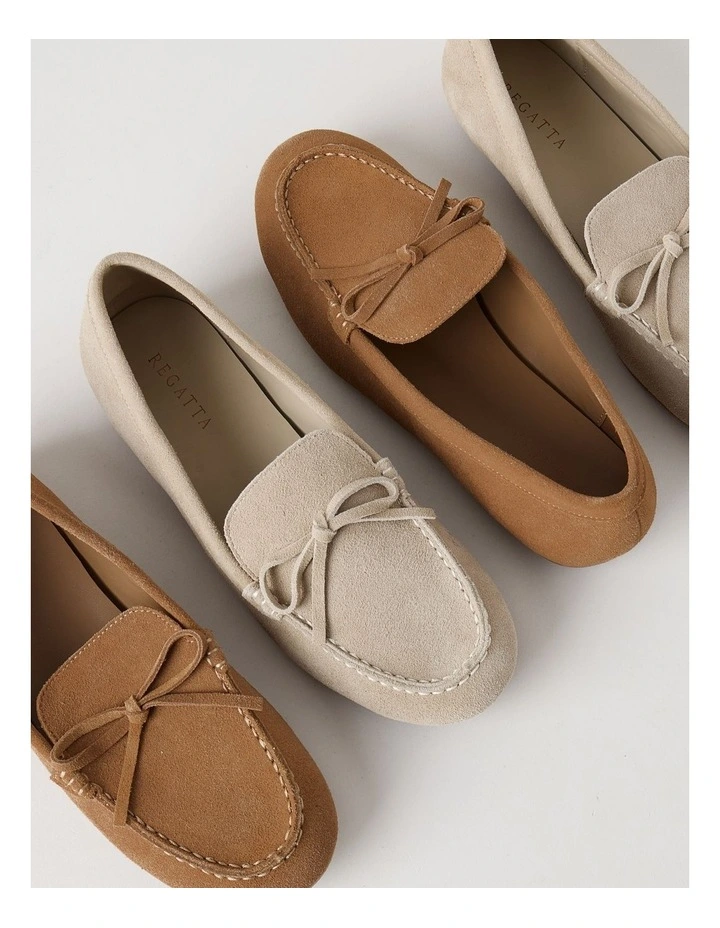 Avery Flat Shoes in Taupe Suede image 7