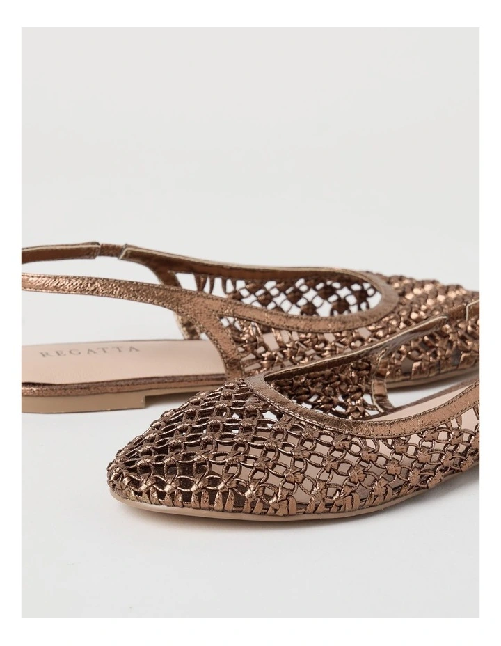 Noosa Flat Shoes in Choc Metallic image 5