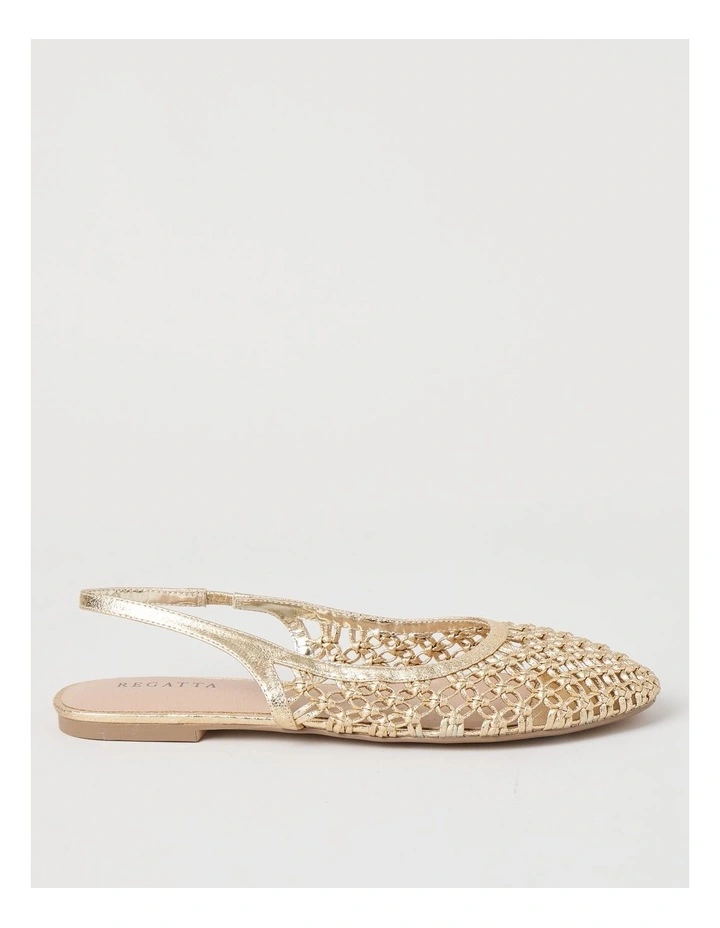 Noosa Flat Shoes in Gold image 1