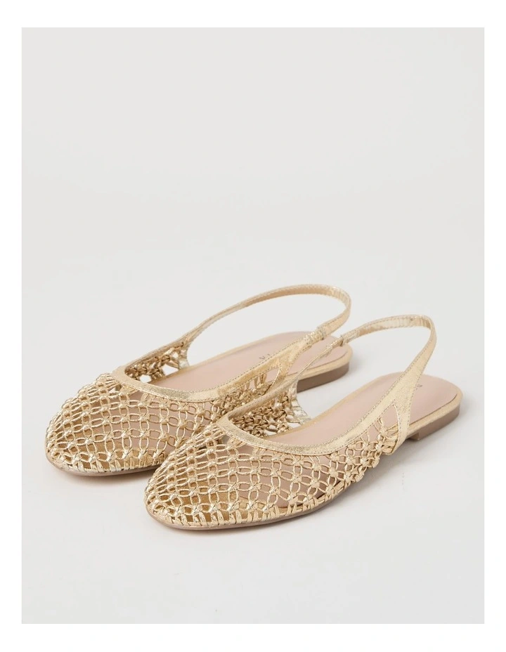 Noosa Flat Shoes in Gold image 3
