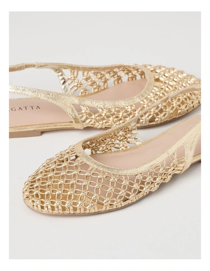 Noosa Flat Shoes in Gold image 5