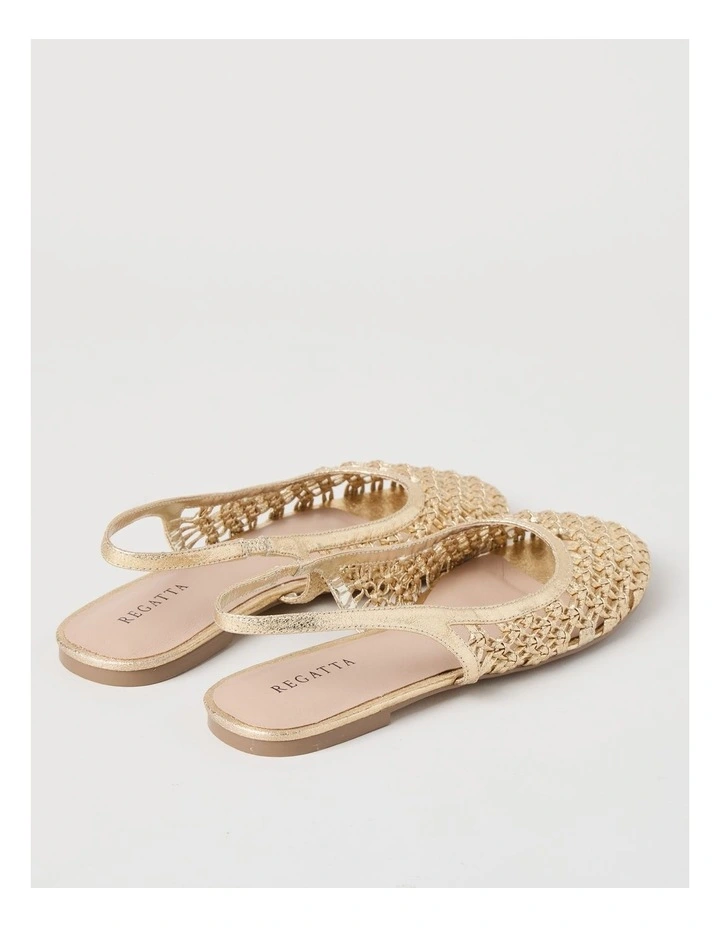 Noosa Flat Shoes in Gold image 6