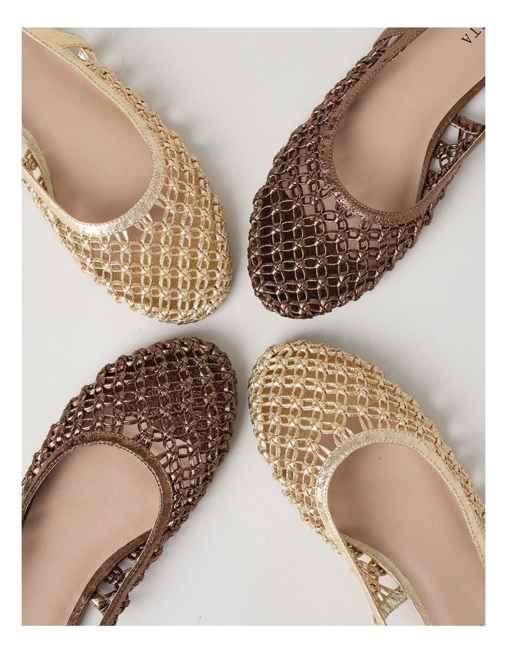 Noosa Flat Shoes in Gold image 7