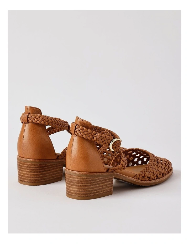 Angora Heeled Shoes in Tan image 3