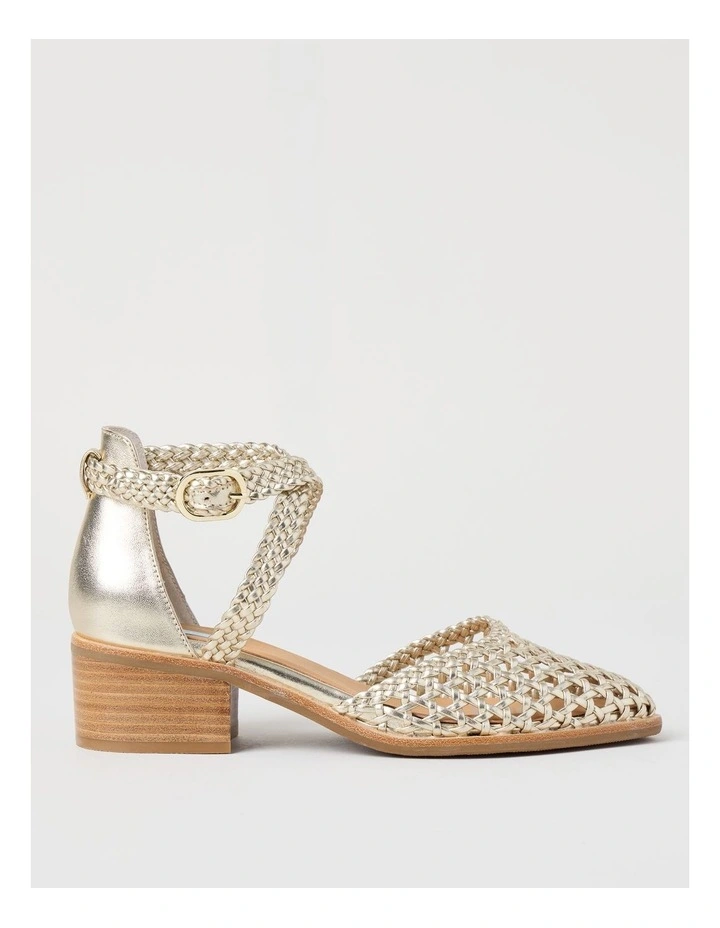 Angora Heeled Shoes in Gold image 1