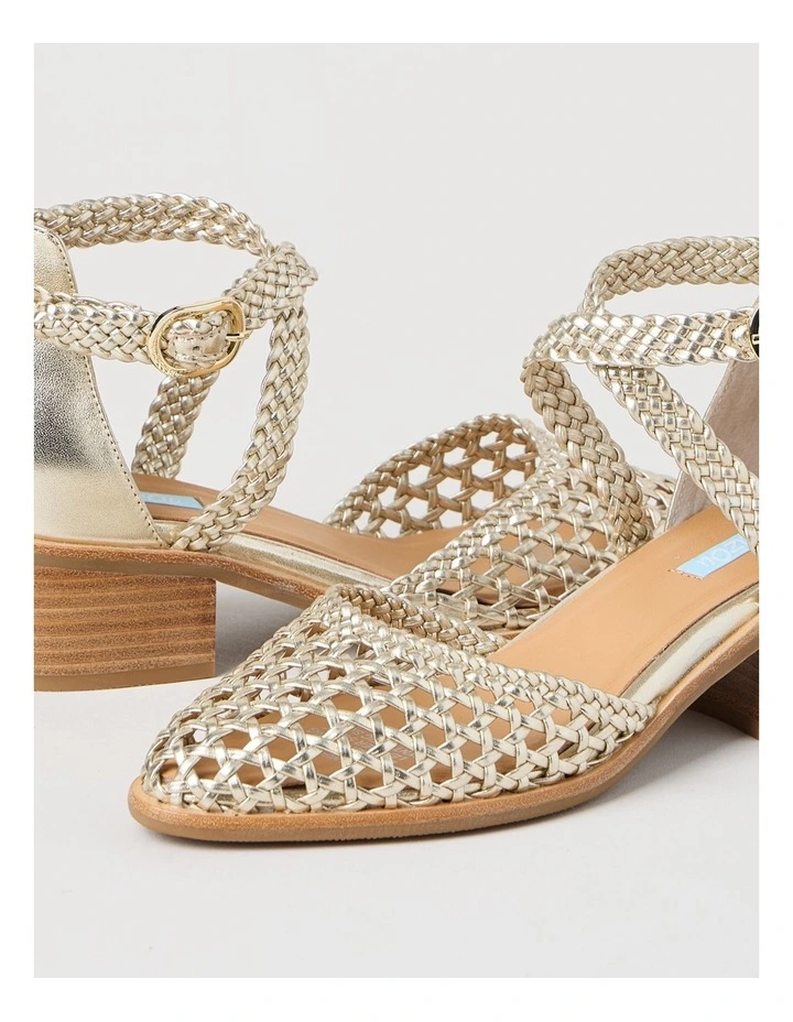 Angora Heeled Shoes in Gold image 4