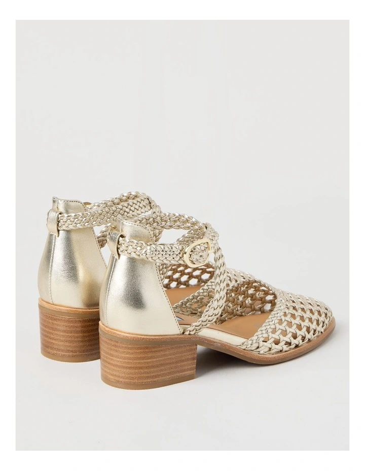 Angora Heeled Shoes in Gold image 5
