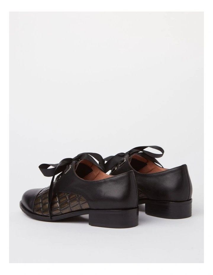 Avril Flat Shoes in Black Bronze Croc image 5
