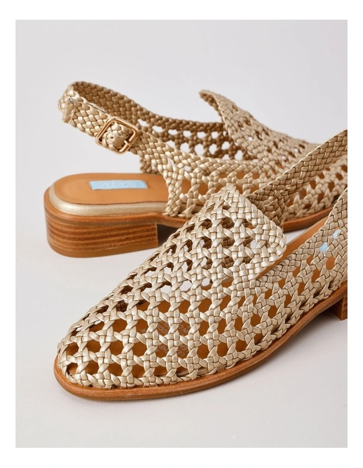 Aria Flat Shoes in Gold image 2