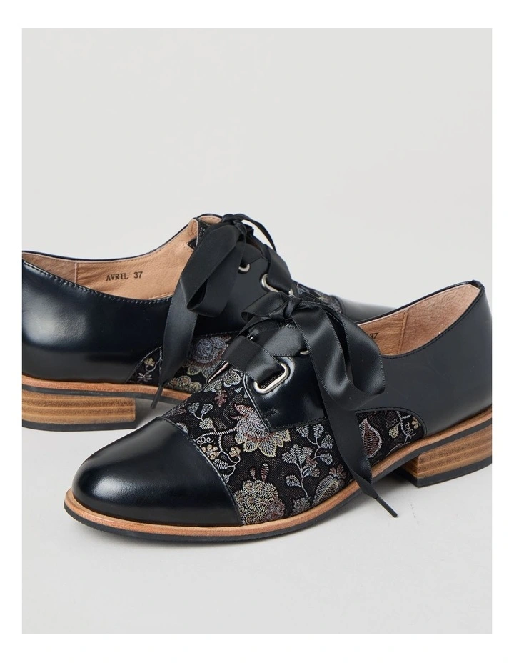 Avril Flat Shoes in Black Print image 4