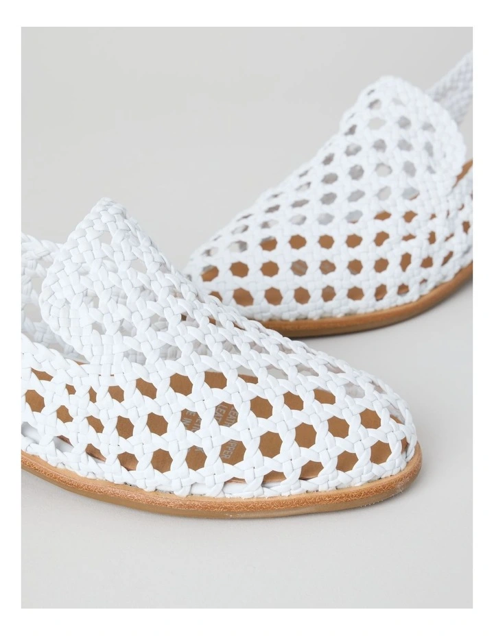 Aria Flat Shoes in White image 4