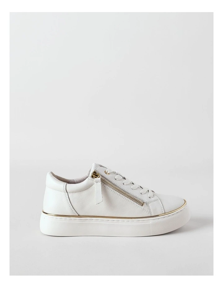 Zoe Sneaker in White Leather image 1