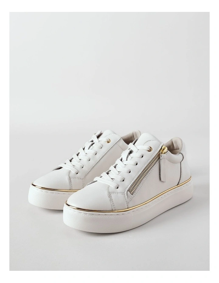 Zoe Sneaker in White Leather image 2