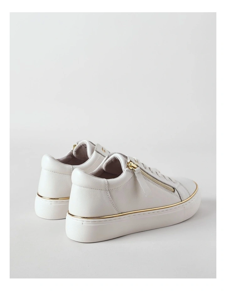 Zoe Sneaker in White Leather image 3
