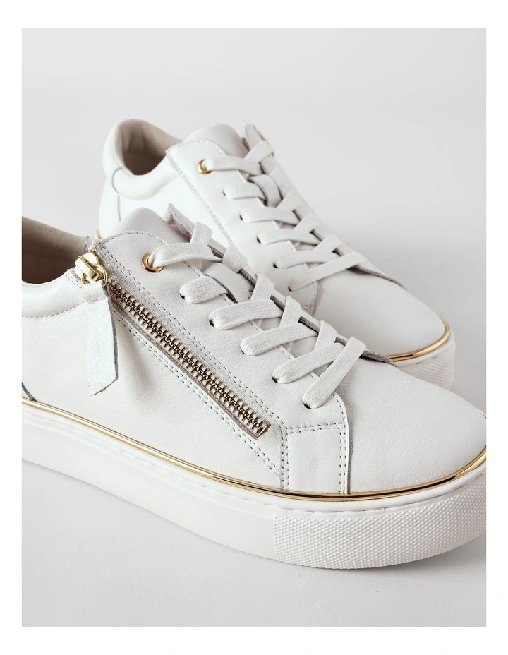 Zoe Sneaker in White Leather image 4
