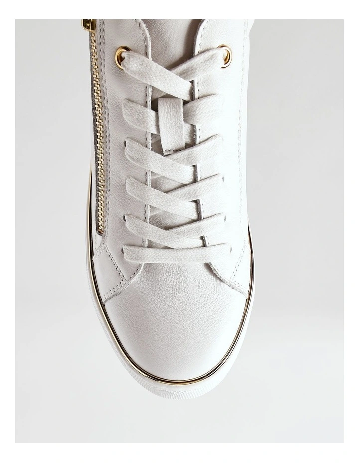 Zoe Sneaker in White Leather image 5