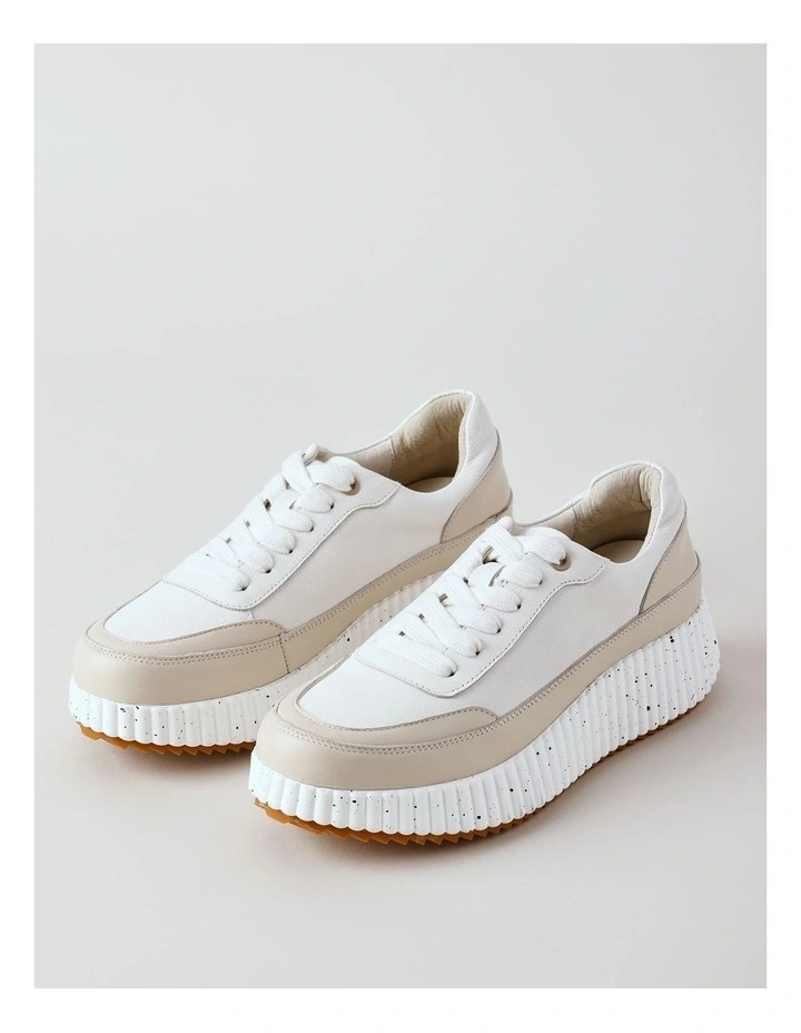 Felicity Sneaker in White/Bone Leather image 2