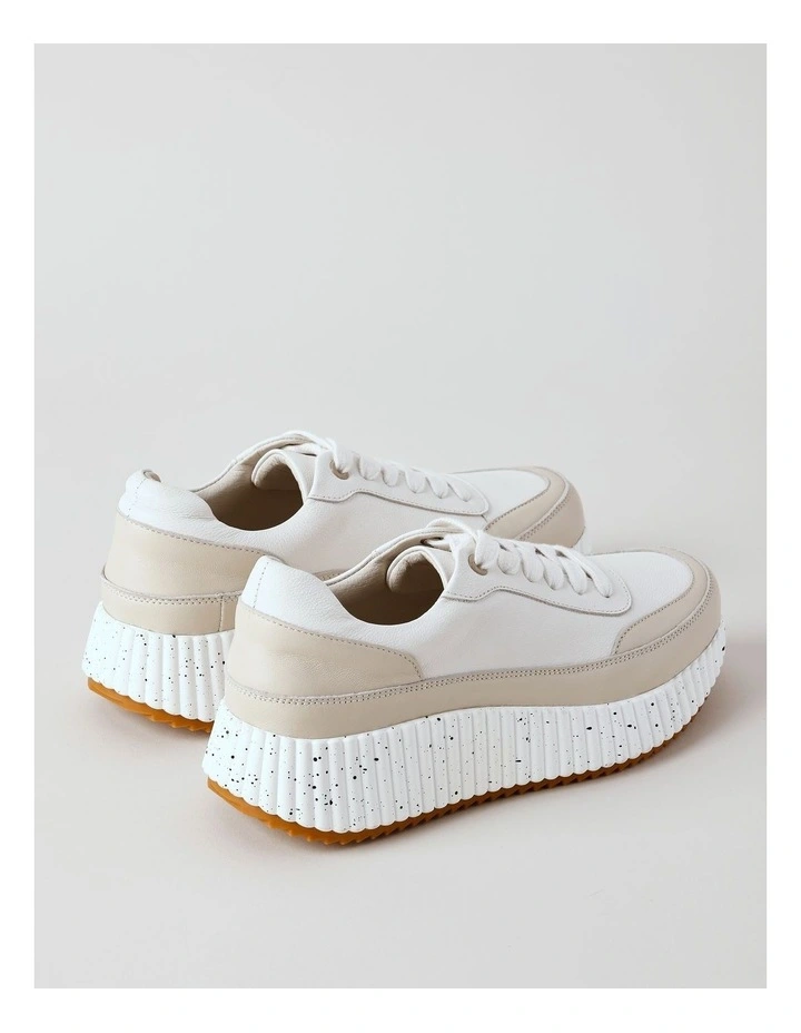 Felicity Sneaker in White/Bone Leather image 3