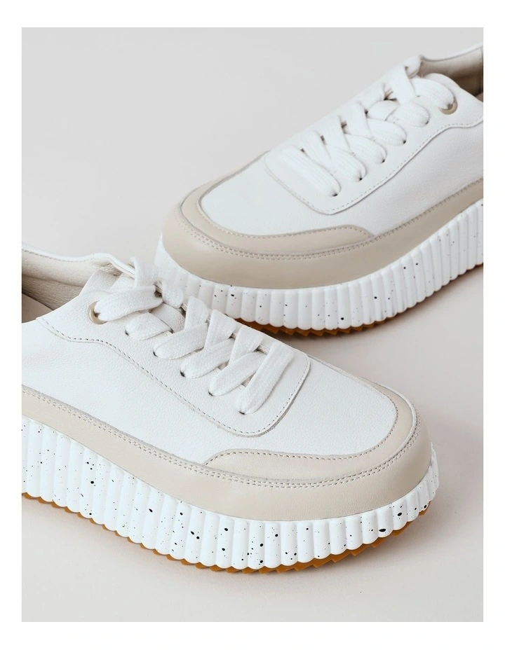 Felicity Sneaker in White/Bone Leather image 4