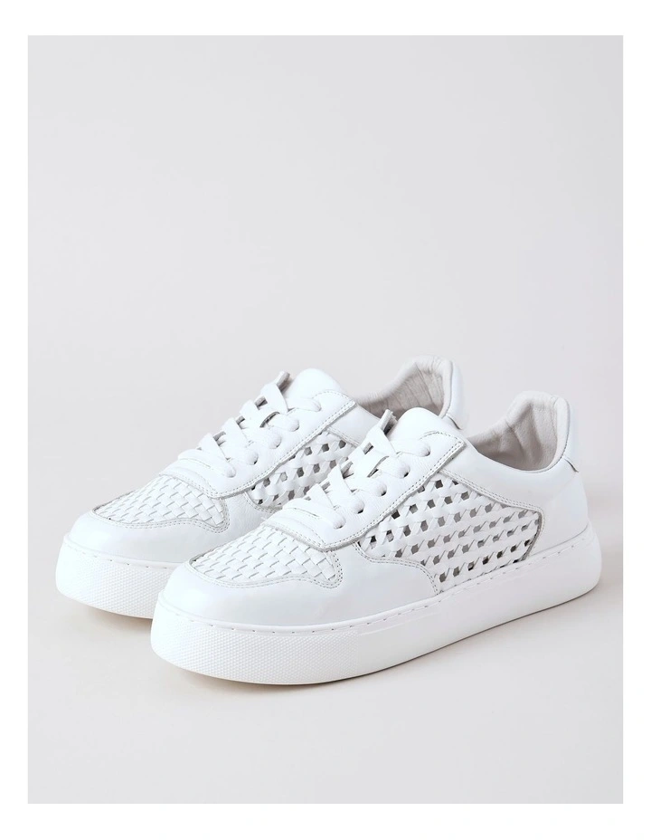 Olivia Sneaker in White Leather image 2
