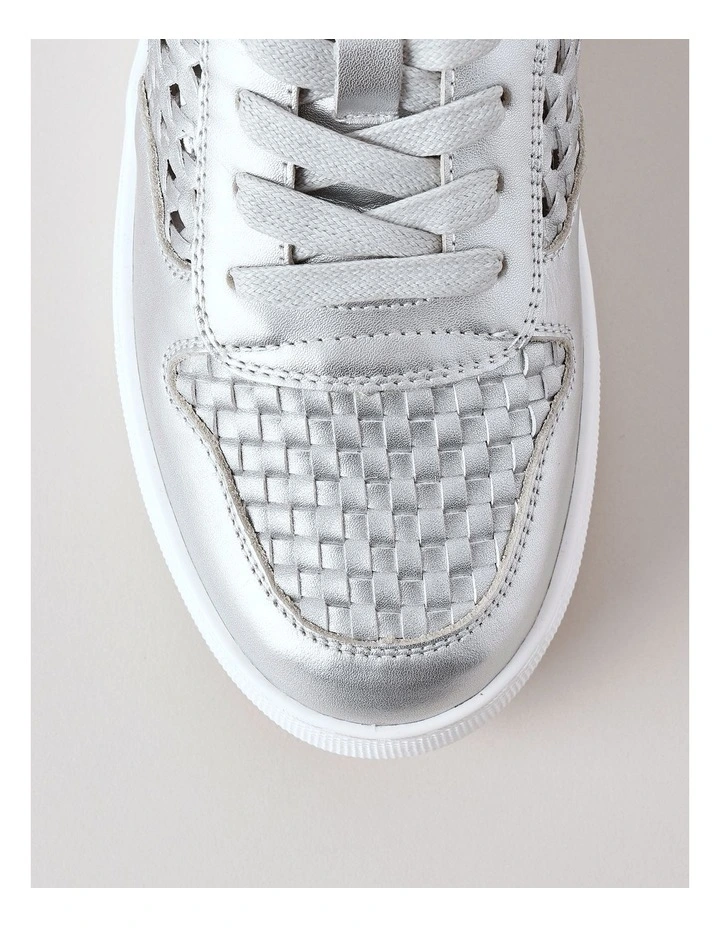 Olivia Sneaker in Silver Leather image 5