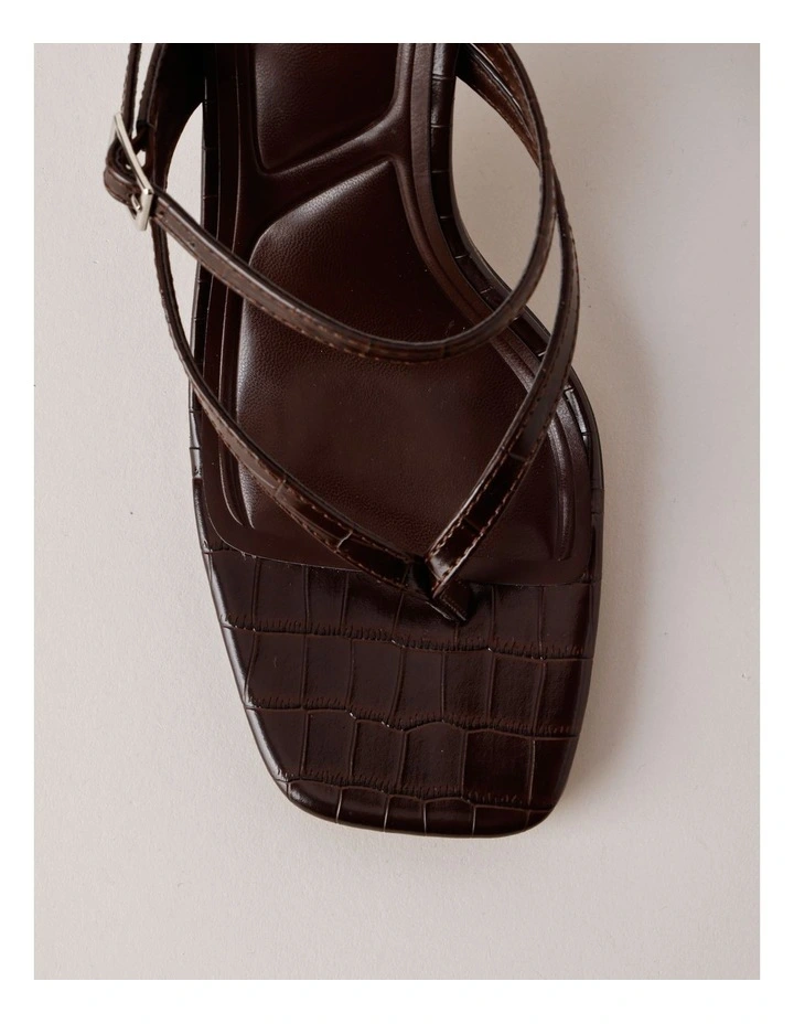 Isla Sandal in Chocolate Croc image 3
