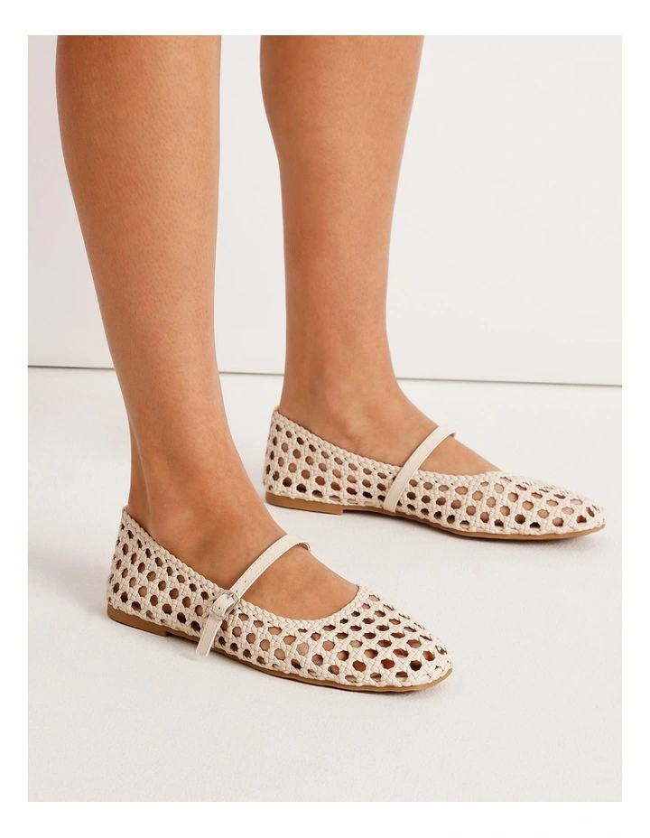 Bliss Flat Shoes in Cream image 2