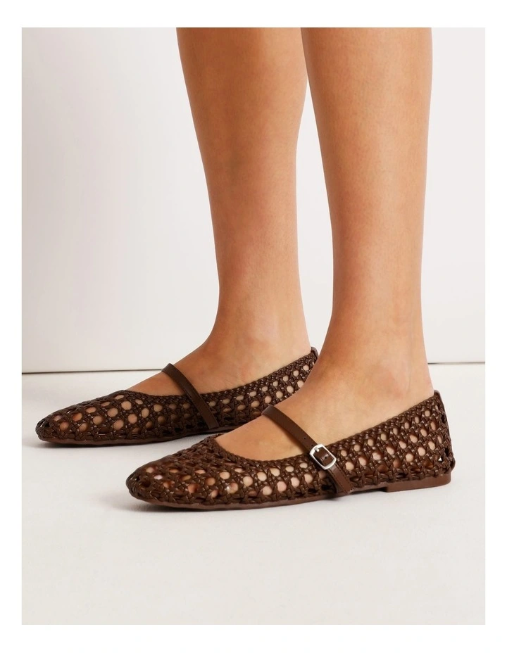 Bliss Flat Shoes in Chocolate image 2
