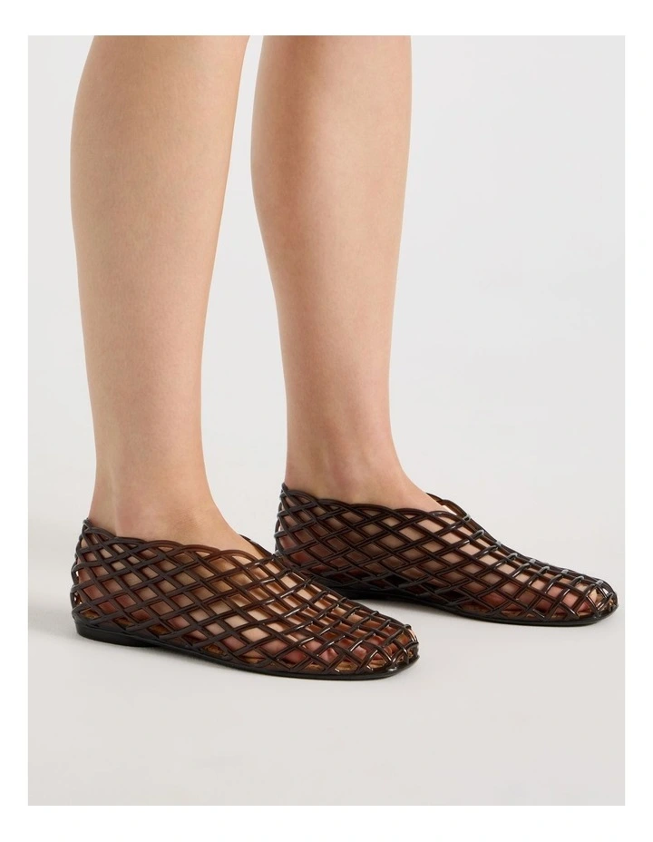 Shimmer Flat Shoes in Chocolate Jelly image 1